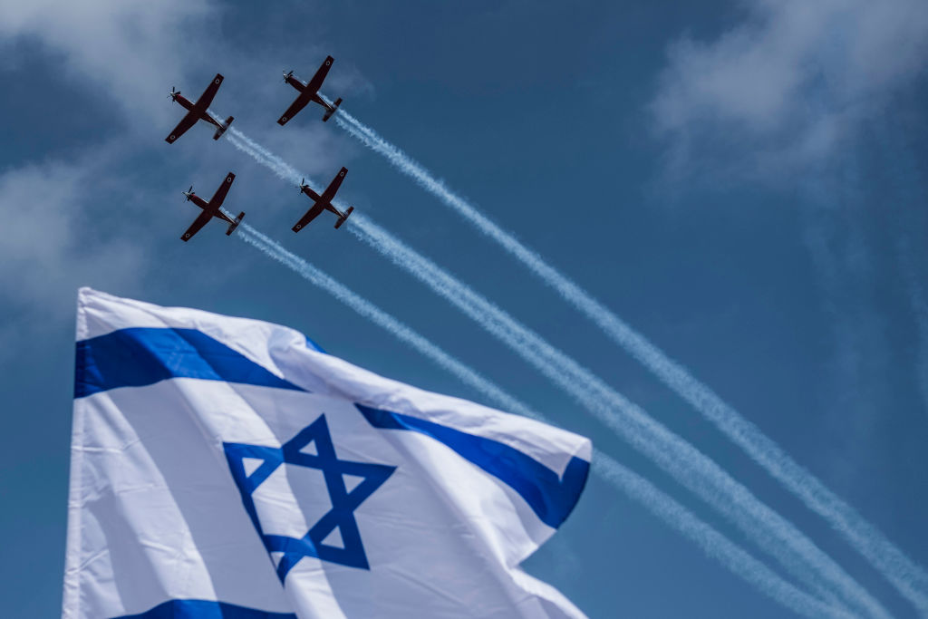 Exhibición, Fuerza Aérea, Israel, conmemoración, independencia, aviones, celebración,
