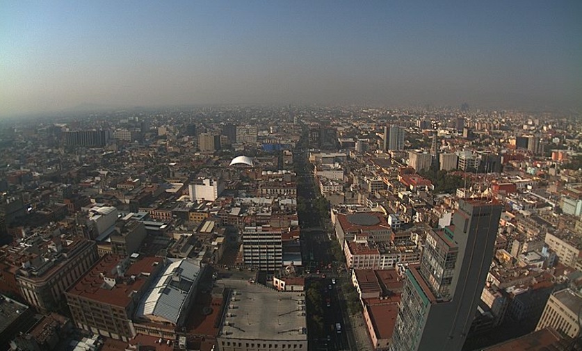 La Ciudad de México vista desde la Torre Latino (Twitter @webcamsdemexico)