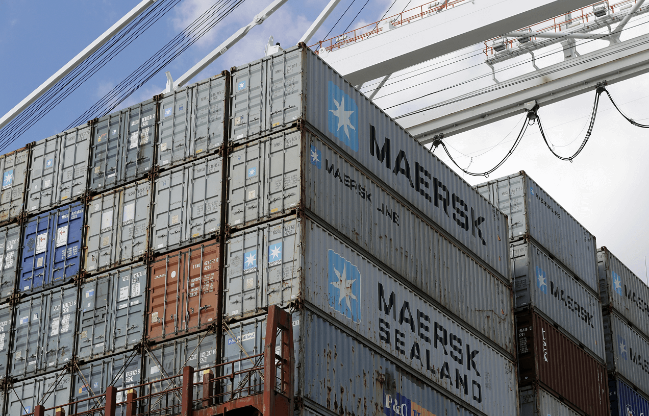Contenedores de Maersk en Baltimore, Estados Unidos