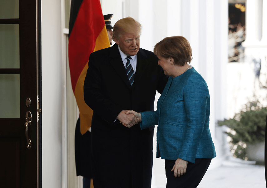 Donald Trump y Angela Merkel durante la visita de la canciller alemana a la Casa Blanca