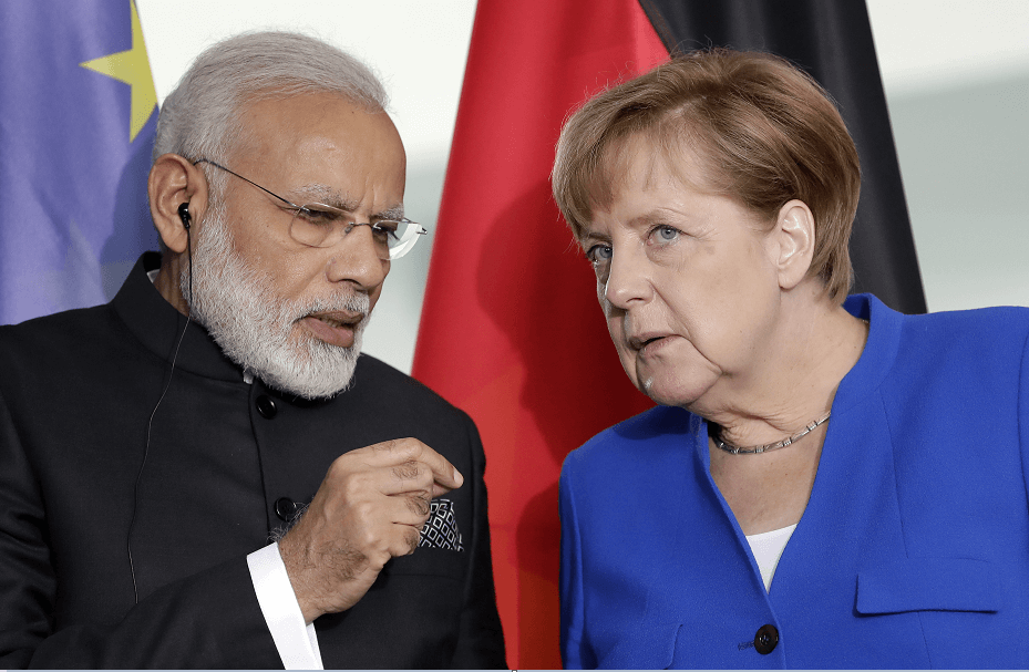 El primer ministro de la India, Narendra Modi, y la canciller alemana, Angela Merkel