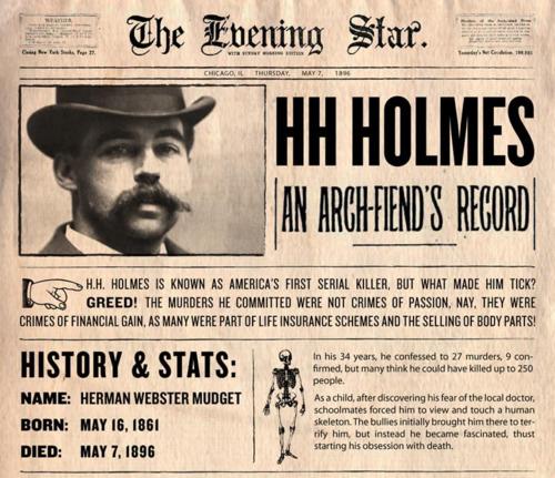 Holmes, periodico, dr holmes, asesino, serial