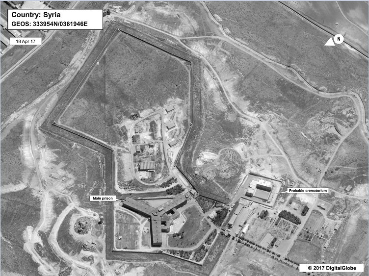 Imagen de satélite de una cárcel en Siria