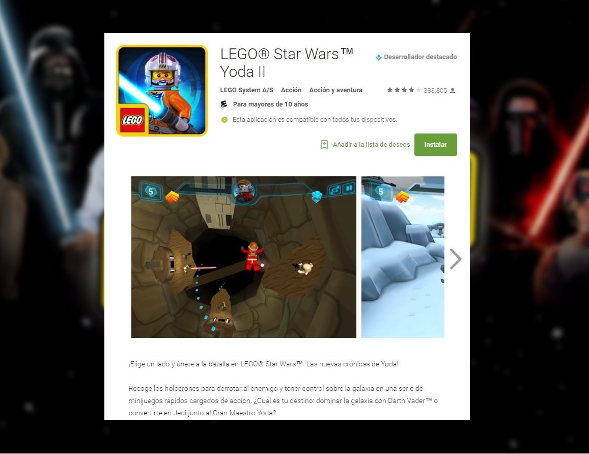 LEGO Star Wars Yoda II es el juego más descargado en México. (Google)