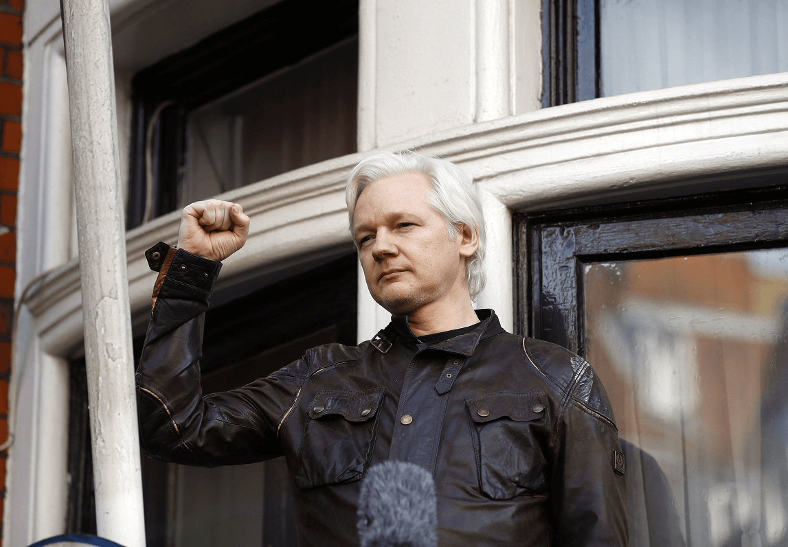 Julian Assange habló desde la embajada de Ecuador en Londres, donde se encuentra recluido