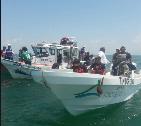 Operativos de vigilancia contra la pesca ilegal en Campeche. (Twitter @Sepesca_Camp, archivo)