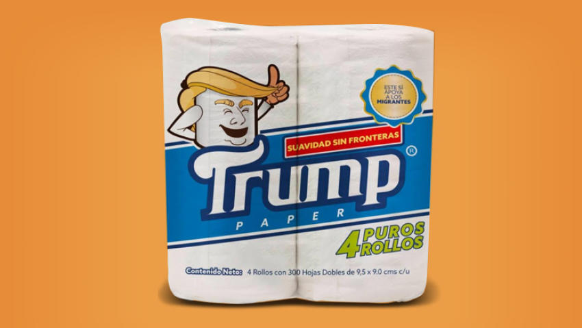 papel marca trump, papel del baño Trump, papel higienico