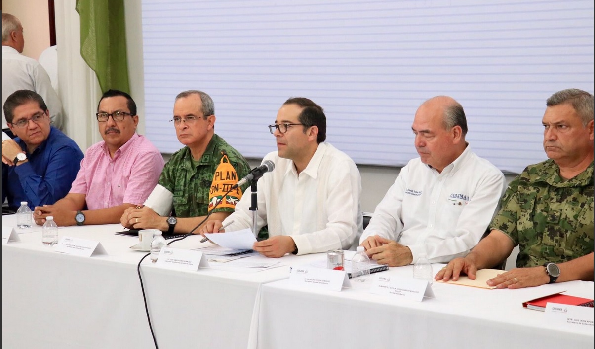 Sesión permanente del Consejo Estatal de Protección Civil en Colima. (Twitter @gobiernocolima)
