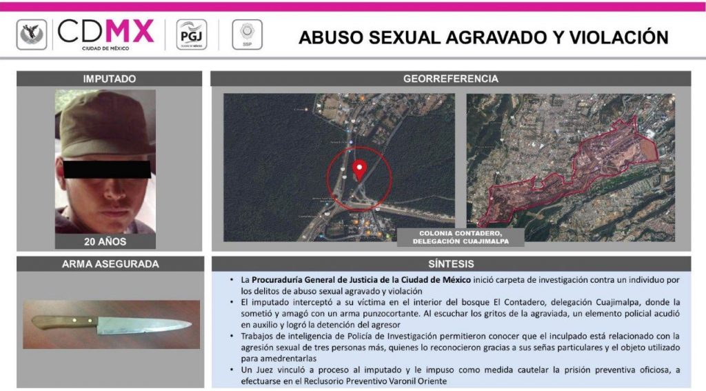 Detienen a presunto violador que operaba en el bosque de Contadero, en Cuajimalpa