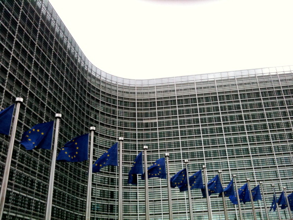Banderas de la Union europea en Bruselas