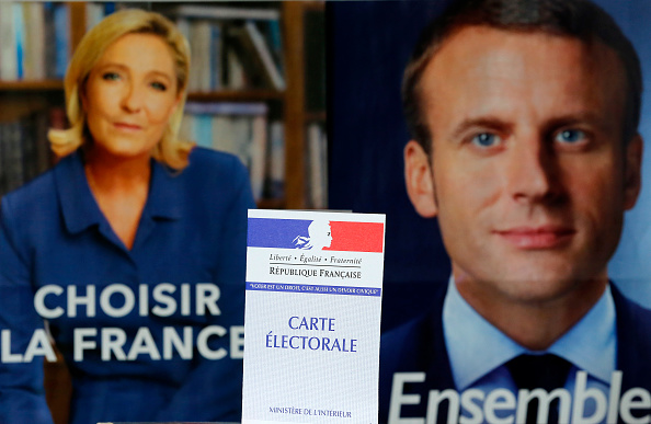 Marine Le Pen y Emmanuel Macron en la elección presidencial francesa