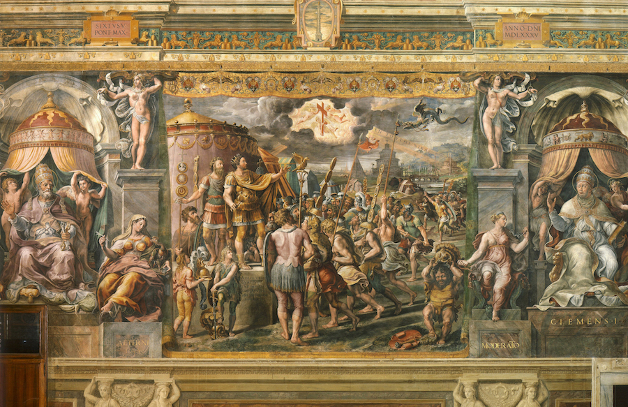 aparición de la cruz, Giulio Romano, Museos Vaticanos, Día de la Santa Cruz