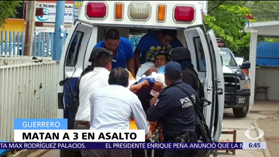 Mueren 3 personas, asalto, Prospera, Guerrero
