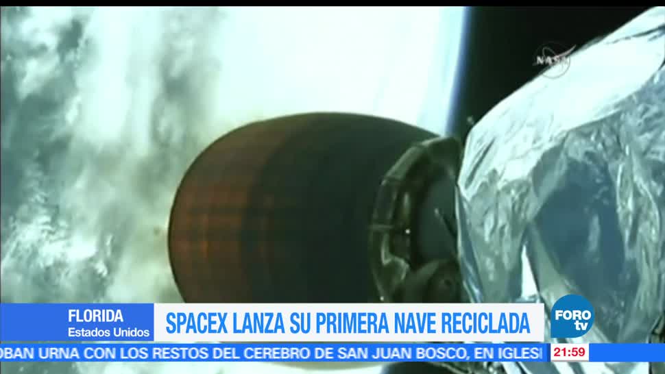 SpaceX, lanza, nave, reciclada. Florida, lanzamiento