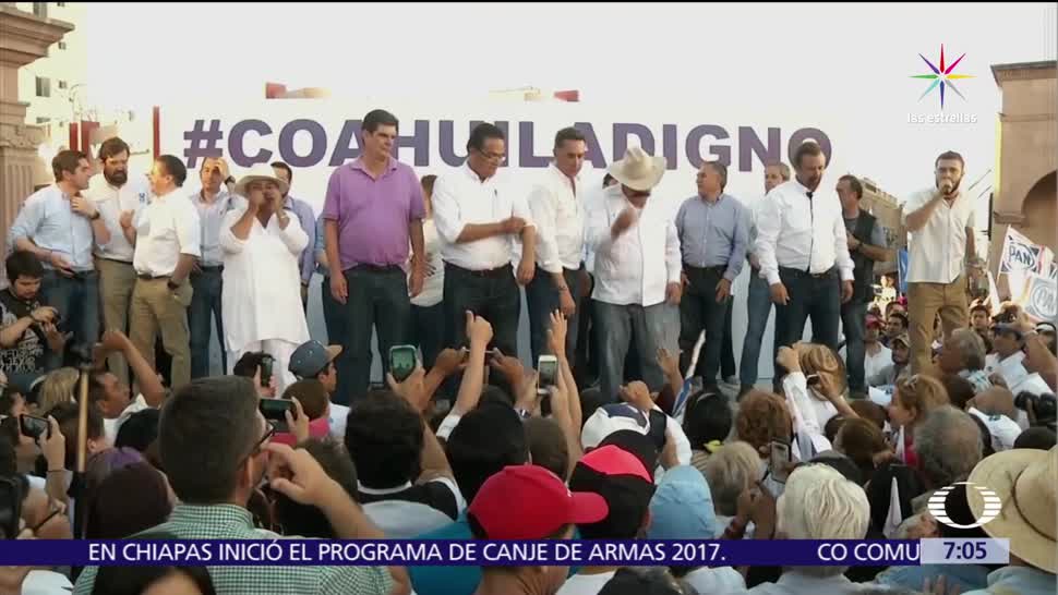 Marchan opositores, capital de Coahuila, votos, elección, gobernador