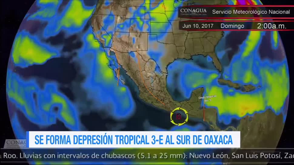 Se forma, depresión tropical, 3-E, Oaxaca