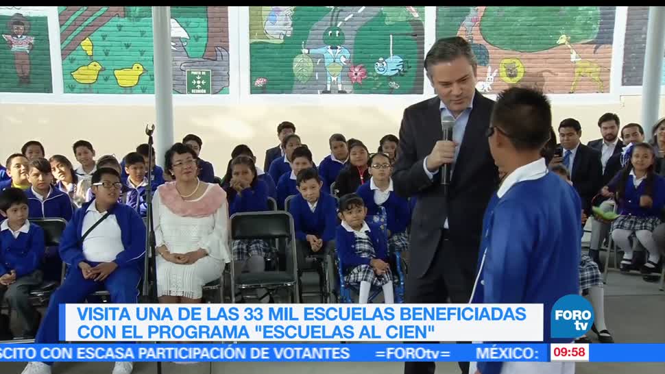 Aurelio Nuño, secretario de Educación Pública, programa Escuelas al Cien, escuelas beneficiadas