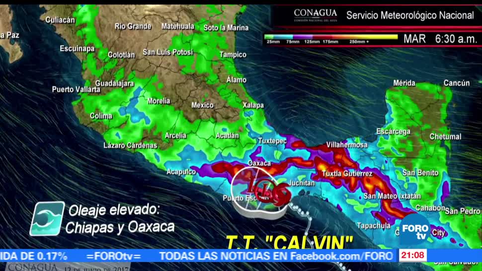 noticias, forotv, Calvin, toca tierra,, Oaxaca, tormenta ropical