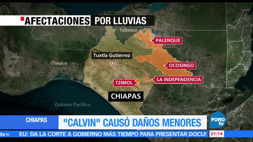 noticias, forotv, Calvin, daños menores, Chiapas, Autoridades chiapanecas