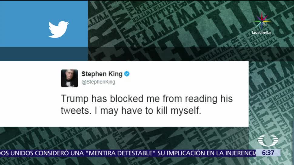 escritor Stephen King, Donald Trump, Twitter, mensajes de Trump