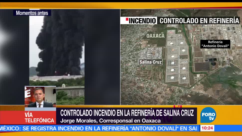 operativo, incendio, refinería de Salina Cruz, Oaxaca