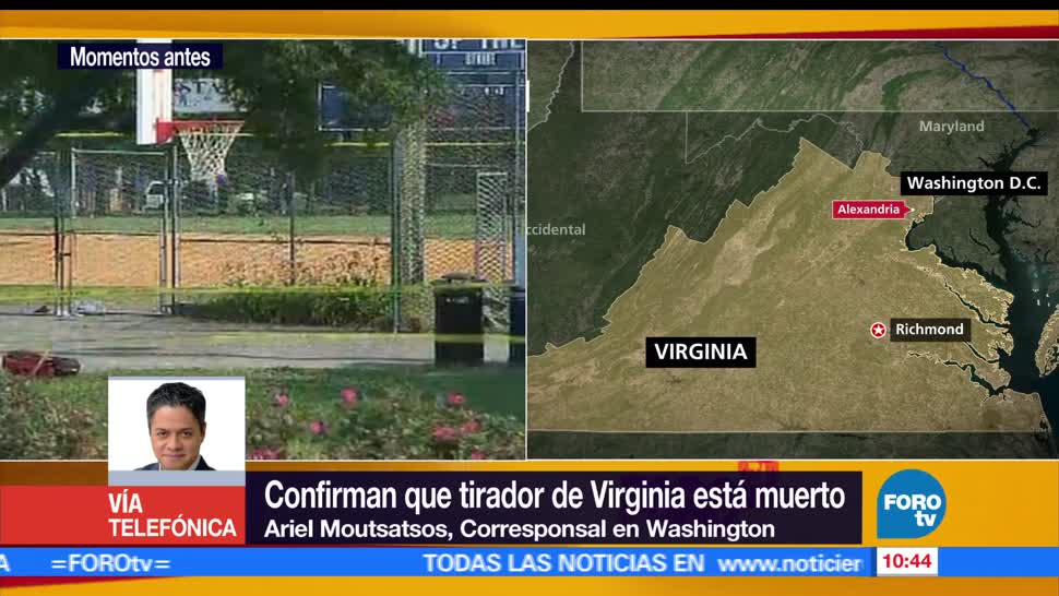 corresponsal en Washington, Ariel Moutsatsos, presidente Donald Trump, atacante, Virginia