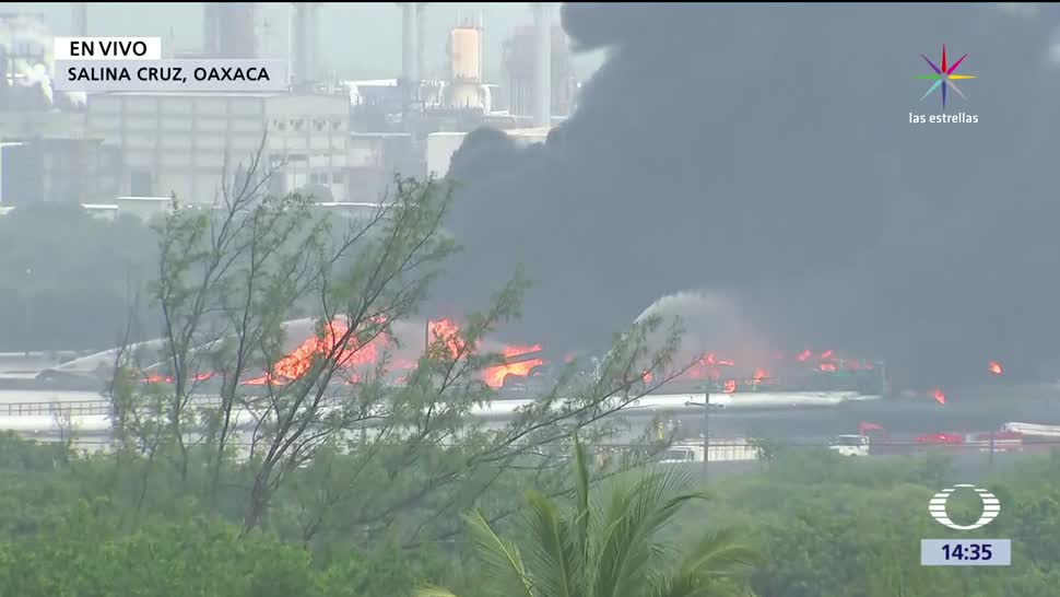 noticias, forotv, Tormenta Calvin, refinería, Salina Cruz, provoca incendio