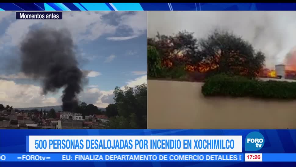 noticias, forotv, Desalojan, 500 personas, incendio en tienda, Xochimilco