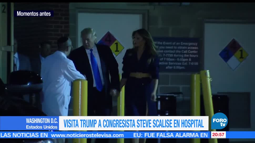 Trump, visita, hospital, congresista, Steve, Scalise