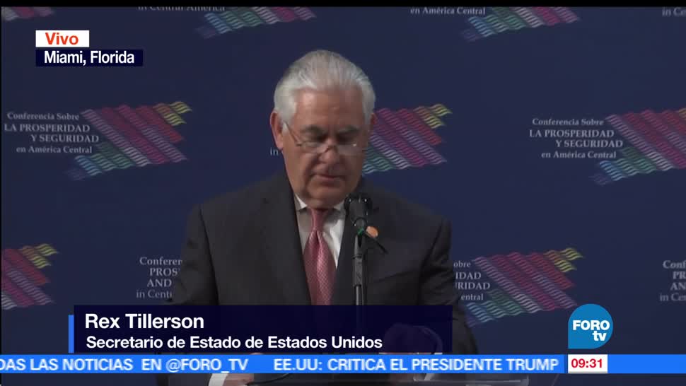 Centroamérica, seguridad, Rex Tillerson, Conferencia para la prosperidad, seguridad en Centroamérica