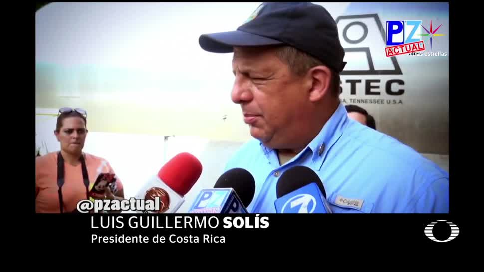 Presidente, Costa Rica, come, traga, avispa, durante entrevista