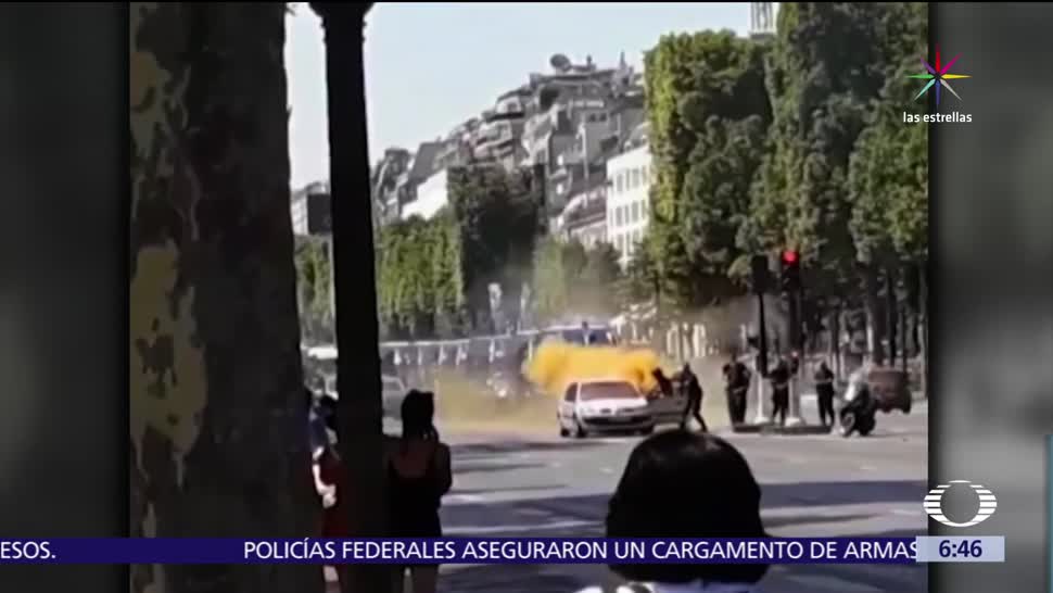 hombre embistió patrulla, patrulla de la Policía, Policía de París, Palacio del Elíseo