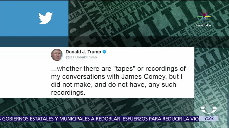 Donald Trump, no grabó, conservaciones, James Comey