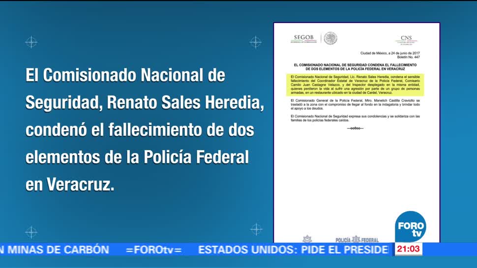Renato Sales, condena, hechos donde murieron, elementos federales, crimen, veracruz