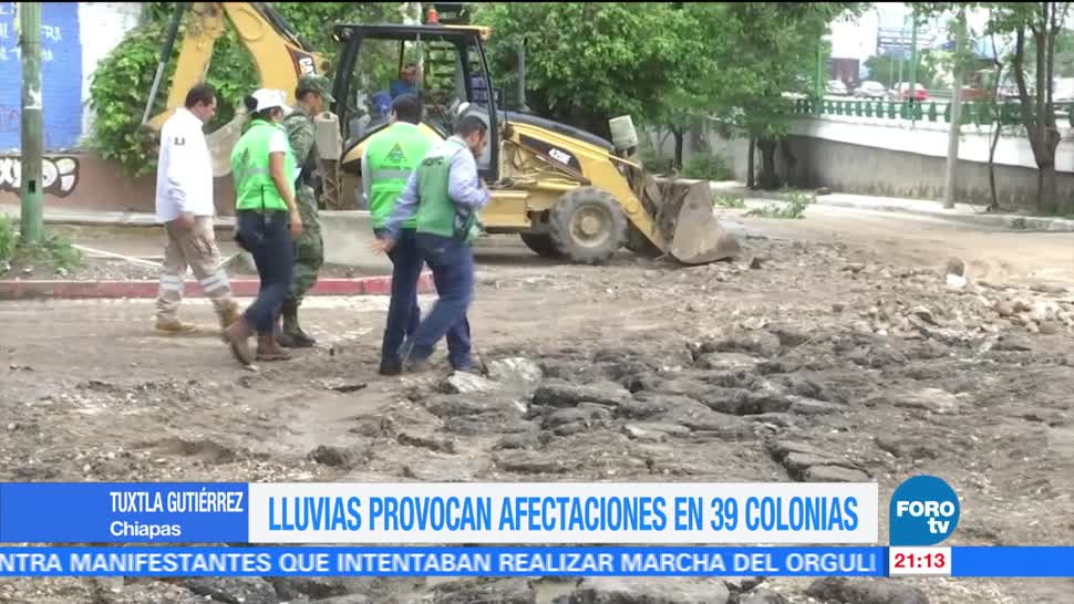 Lluvias, dejan, daños, 39, colonias, Tuxtla Gutiérrez Chiapas