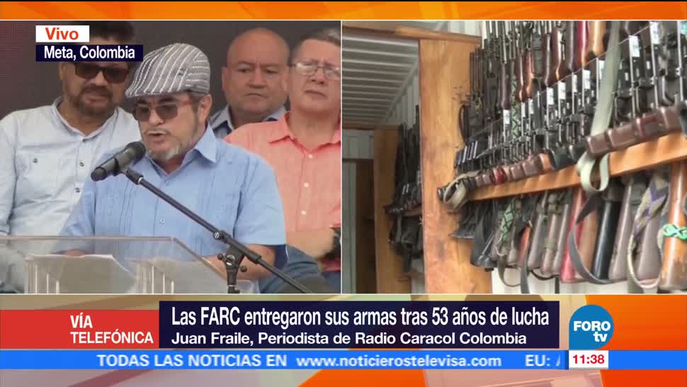 Juan Fraile, Radio Caracol Colombia, FARC, armas
