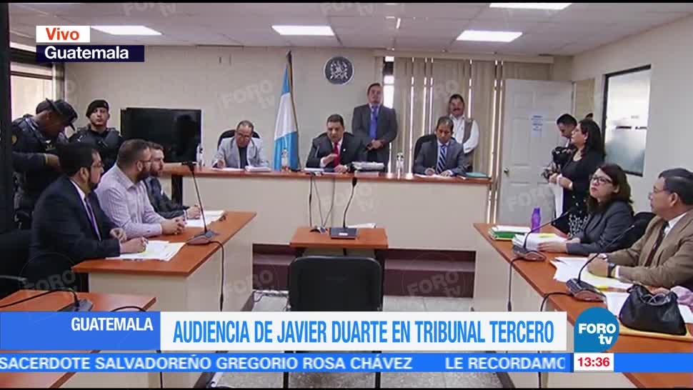 Inicia audiencia, Javier Duarte, tribunal, Guatemala