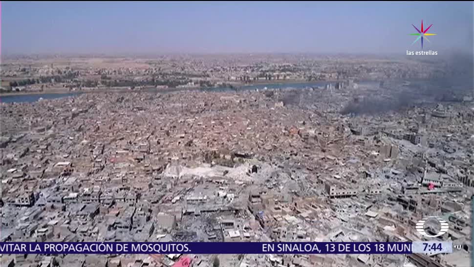 Imágenes, dron, destrucción, Mosul
