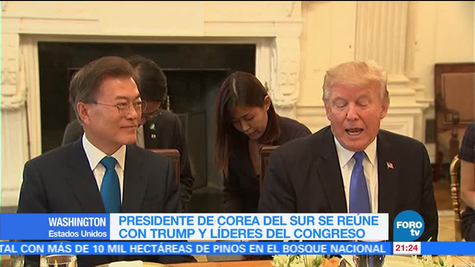 noticias, forotv, Trump, presidente surcoreano, reúnen, Washington