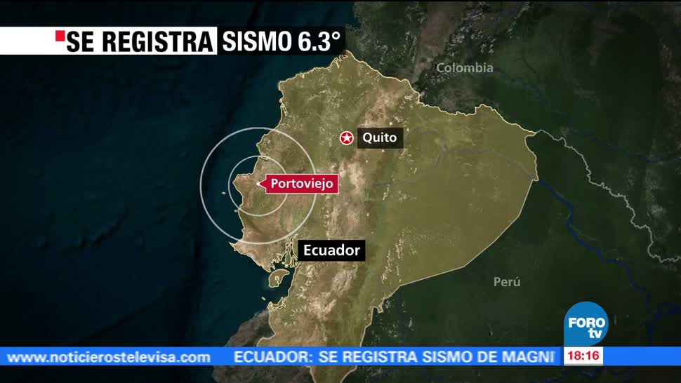 noticias, forotv, sismo, 6.3 grados Richter, costas de Ecuador, ecuador