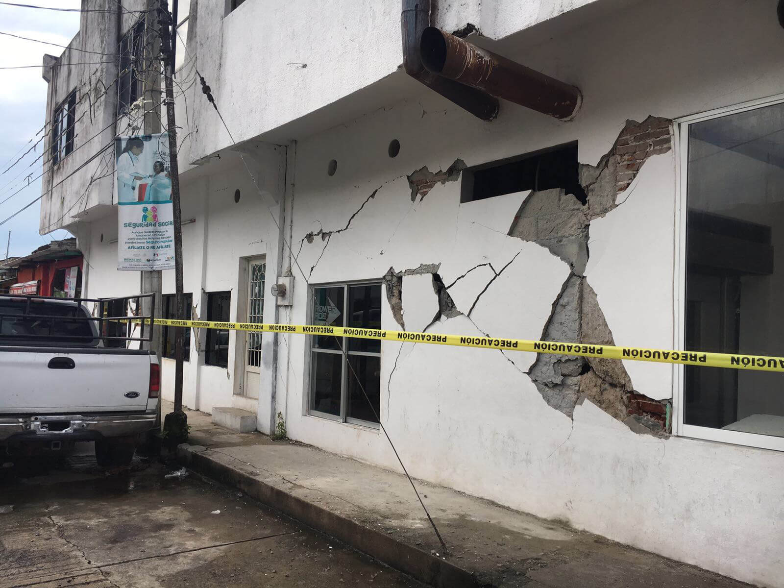 Casa afectada en Huixtla tras sismo en Chiapas