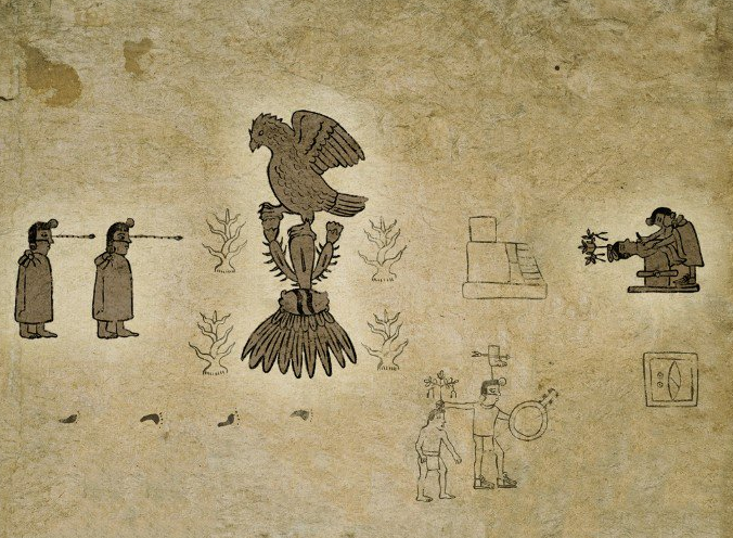 Códice Boturini, Aztecas, mexicas, peregrinación, Águila sobre nopal