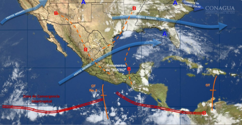 SMN pronostica tormentas muy fuertes y granizo en el sureste del país