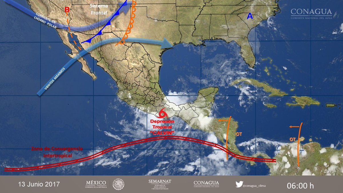 Clima, Calvin, Tormenta tropical, depresión tropical, Oaxaca, lluvia