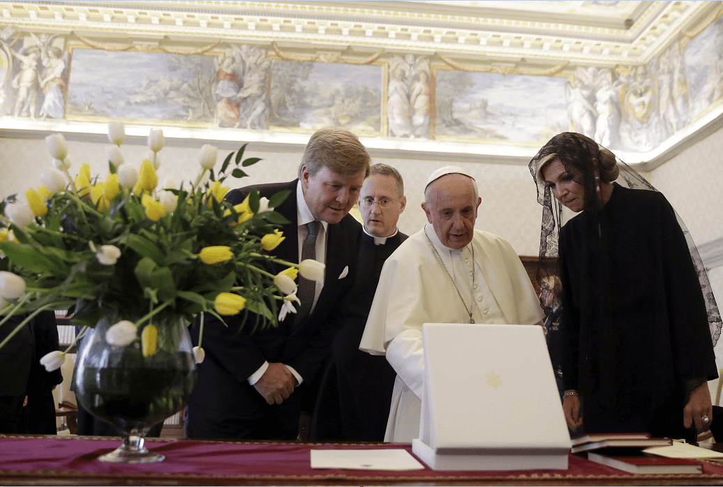 El papa Francisco con los reyes de Holanda, Guillermo Alejandro y Máxima