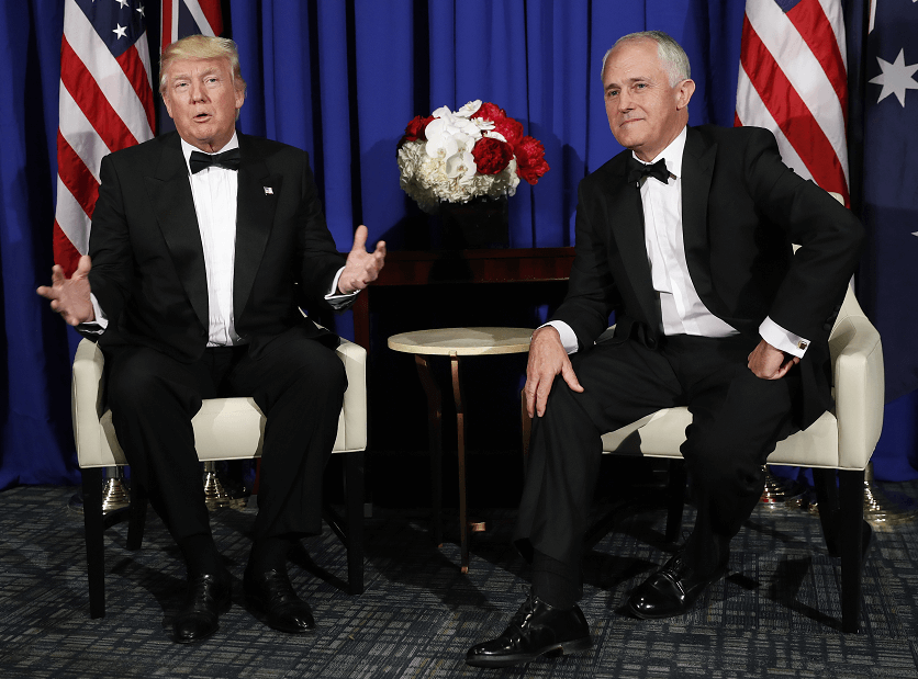 El presidente Donald Trump y el primer ministro australiano, Malcolm Turnbull