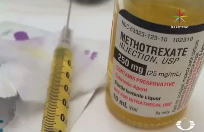 Frasco de Methrotexate, medicamento usado para tratar cáncer