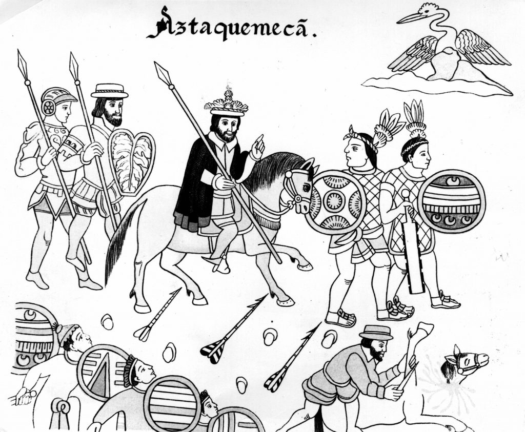 Hernán Cortés México Aztecas Ilustración