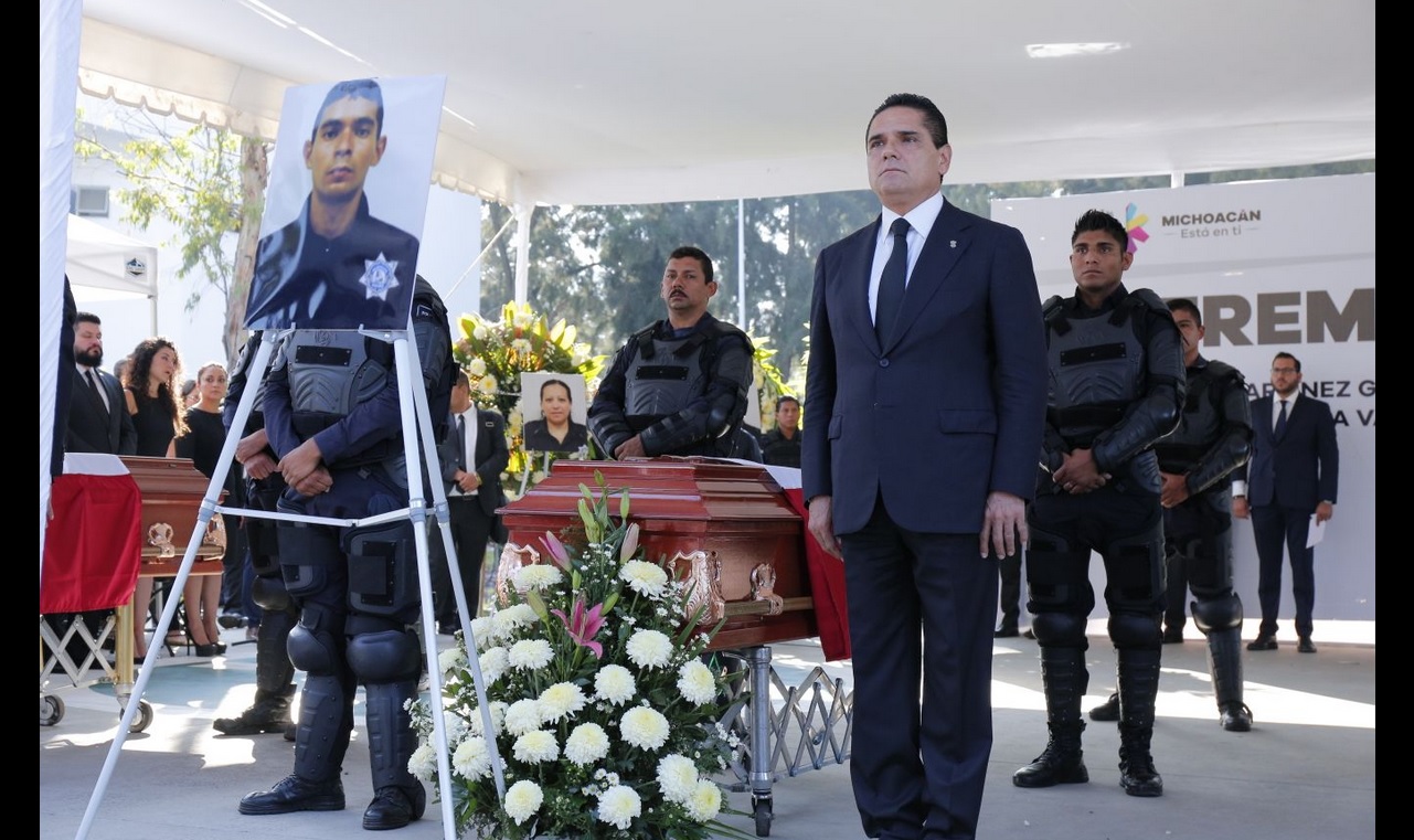 Homenaje, Policias fallecidos, Michoacan, Homenaje a policias fallecidos, Accidente
