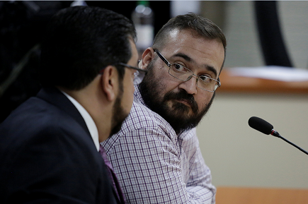 Javier Duarte en su primera audiencia del proceso de extradición
